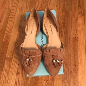 Antonio Melani tan suede flats with tassel. Like new!  Size 8.5M.